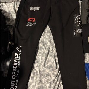 Black Sweatpants with Graphic Prints